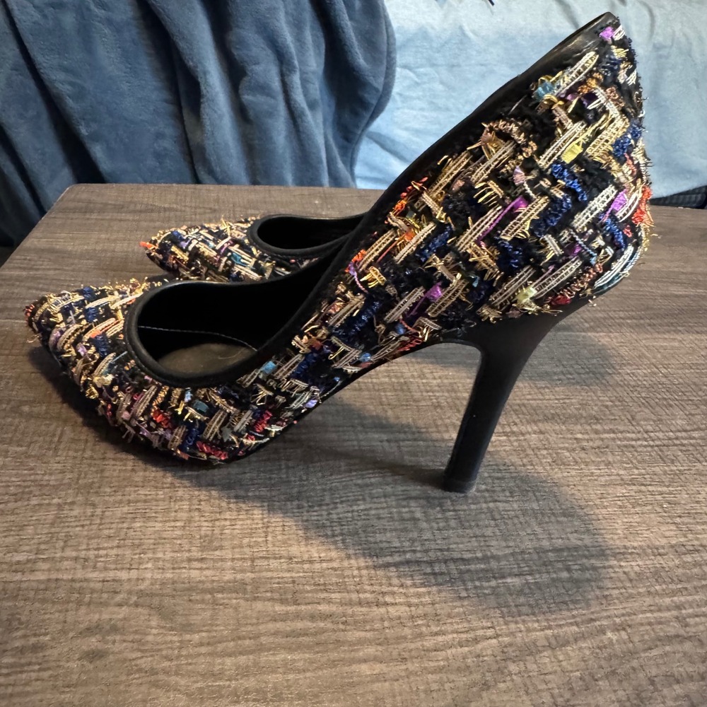 Charles by Charles David Tweed Pointed Toe Pumps Multicolor Heels Sz 7M - Picture 6 of 10